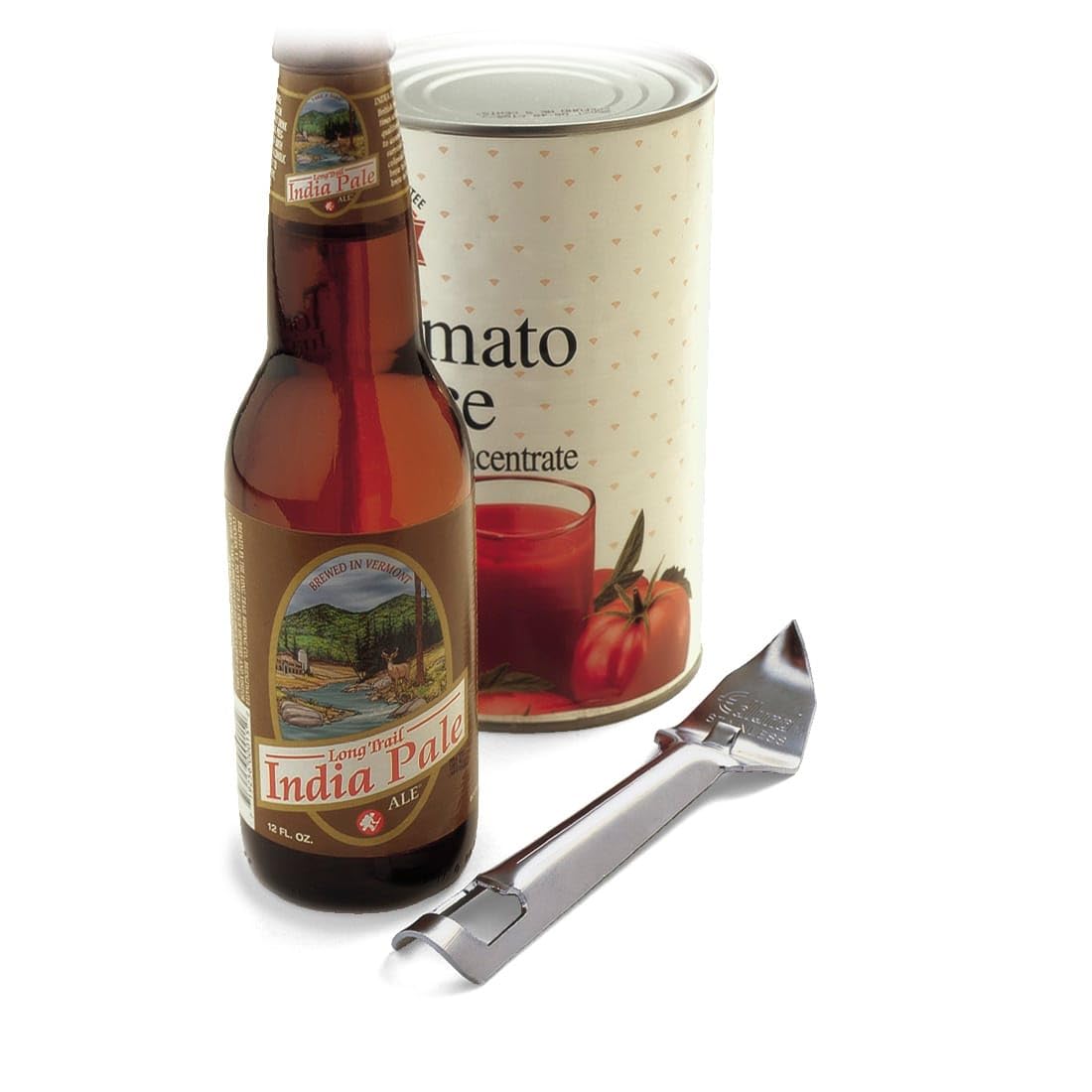 Edlund 50SS bottle opener angled view showing large grip for smooth bottle openings.