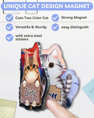 eeauld Kitty Dishwasher Sign multicolor flip close-up adds playful kitchen charm