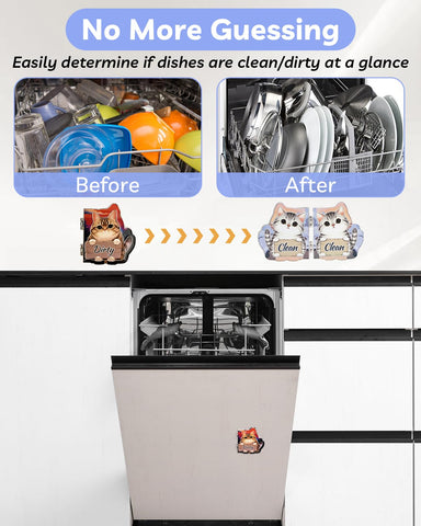 eeauld Kitty Dishwasher Sign zinc alloy construction resists scratches for lasting use