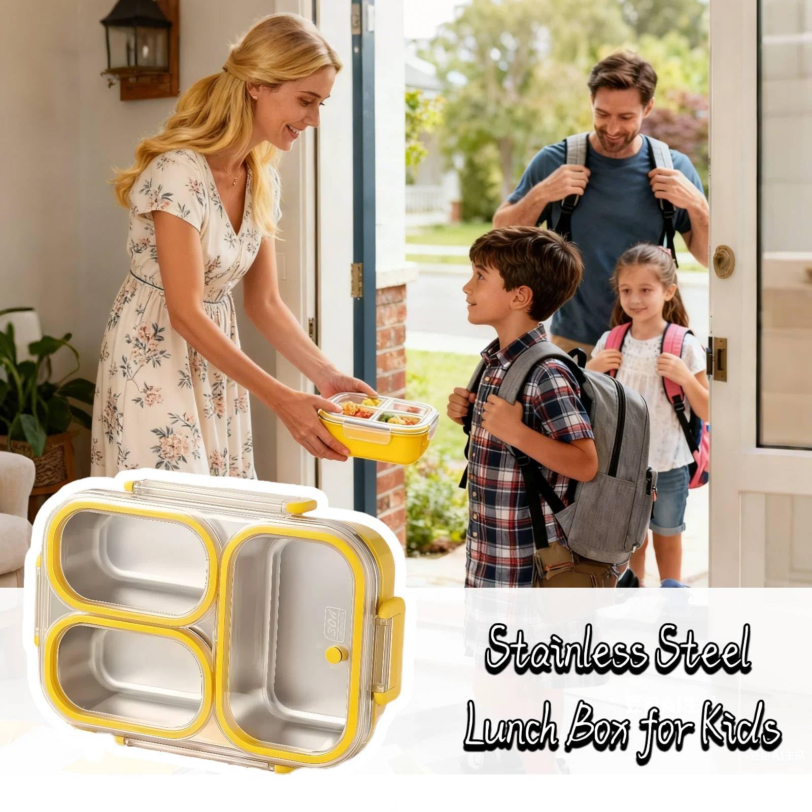 Eechen Charm three-compartment Bento for balanced meals at work or school.