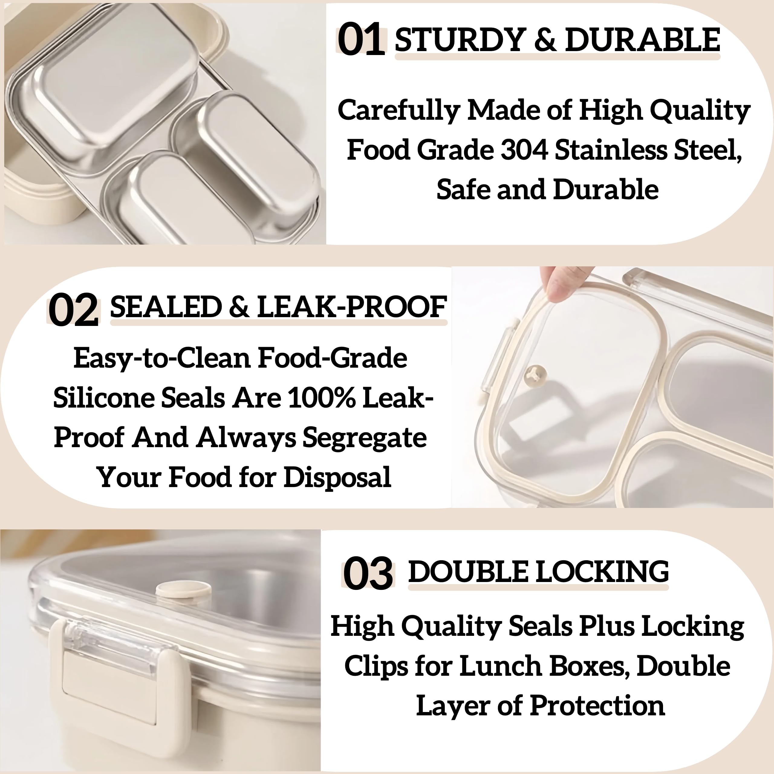Eechen Charm easy-clean metal container simplifies after-meal cleanup and quick re-use