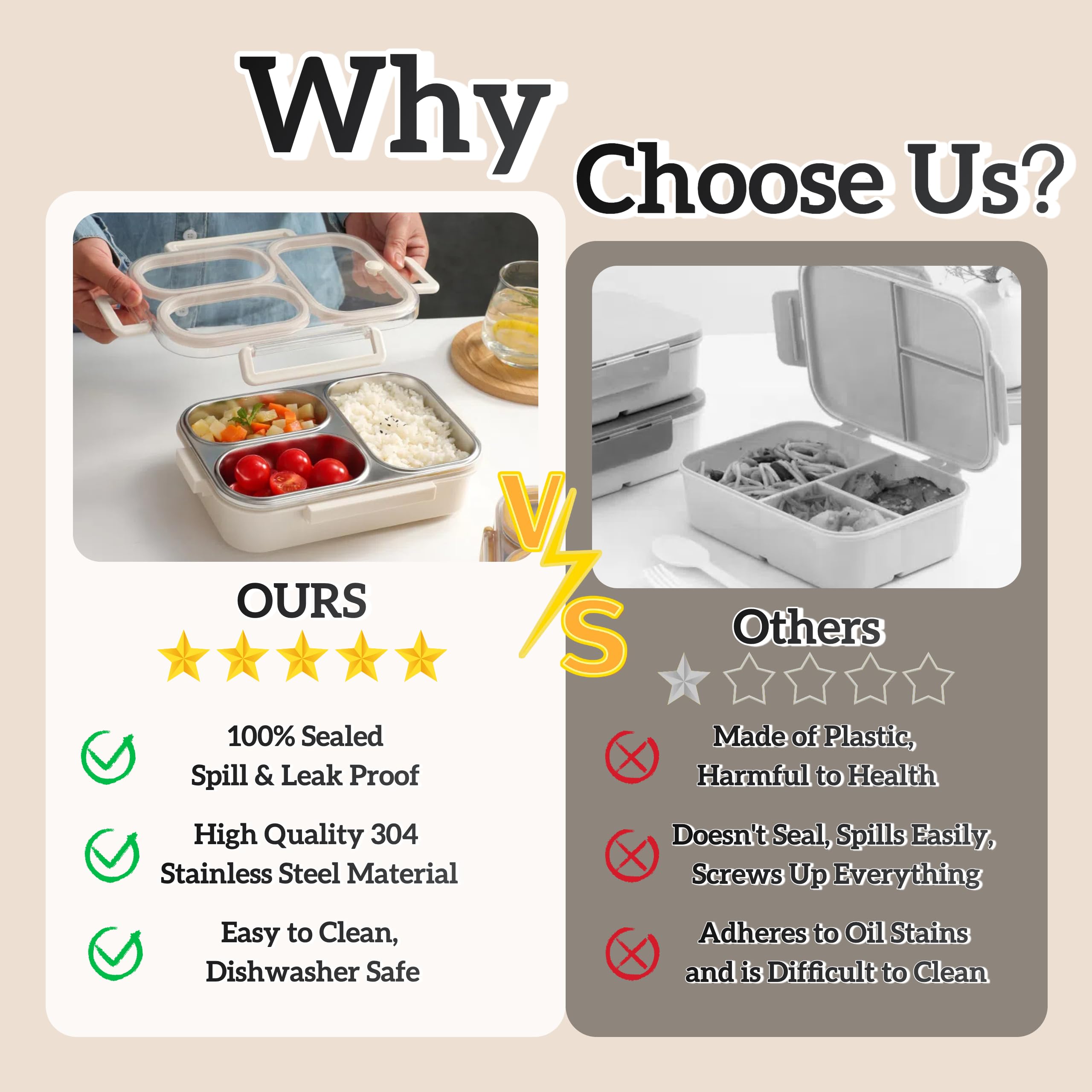 Eechen Charm large-capacity bento box supports organized meals for kids, office, or picnics