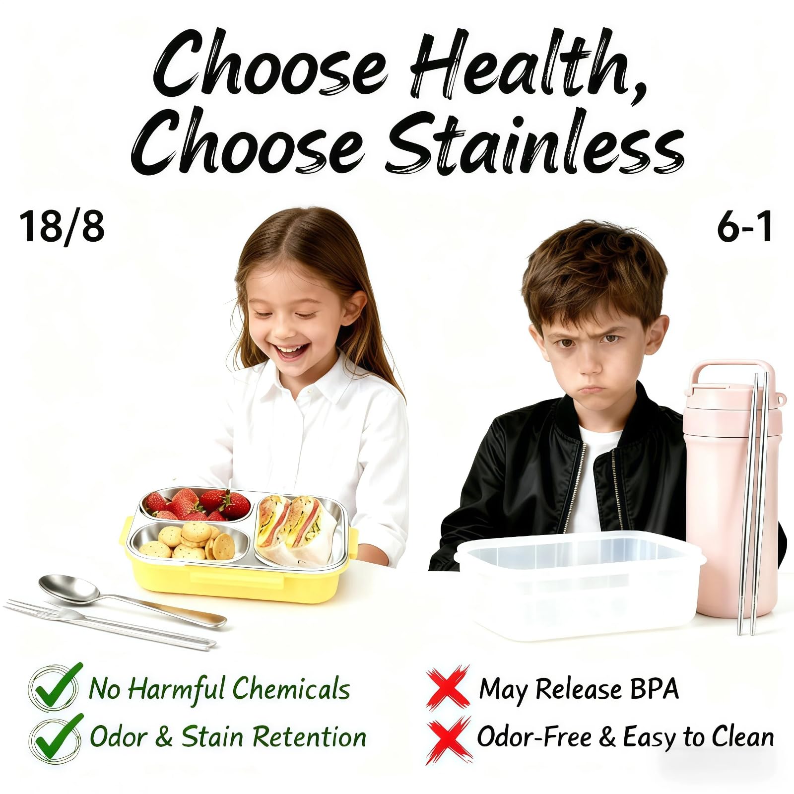 Eechen Charm stainless steel lunch box with leakproof lid for mess-free transport.