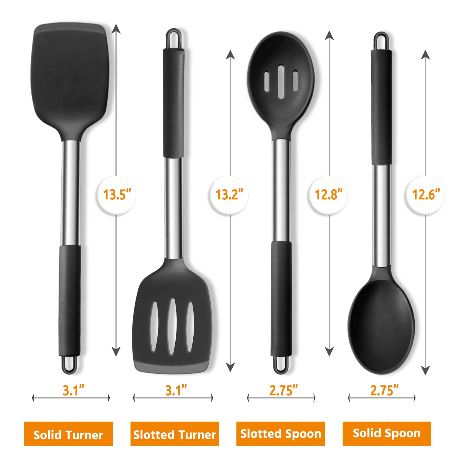 E-far slotted spoon for draining sauces on non-stick cookware