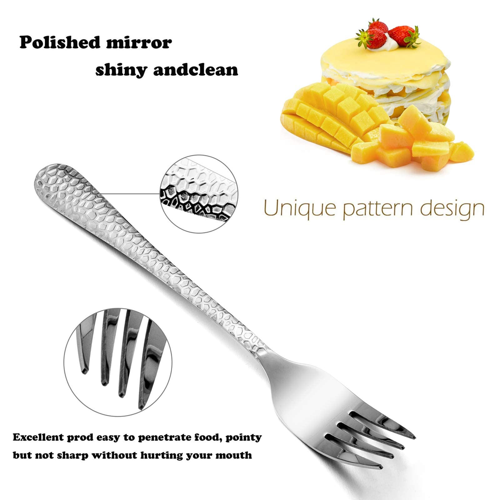 E-far 7-9 inch dinner forks handle ergonomic grip for comfortable dining