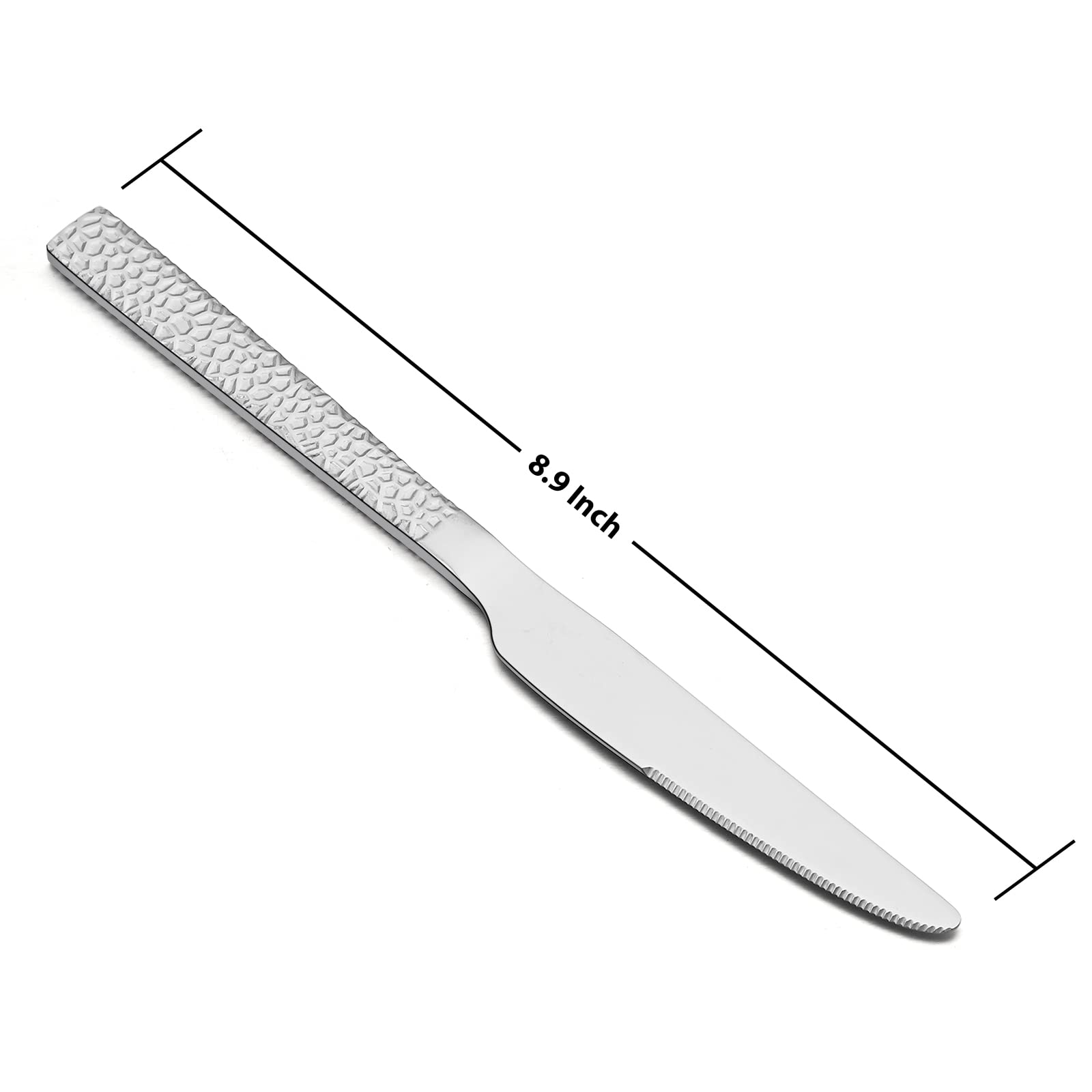 E-far 8.9-inch serrated dinner knife cuts meat smoothly