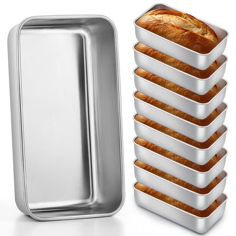 E-far 8-pack loaf pans lined up, ready for even baking and weekly use