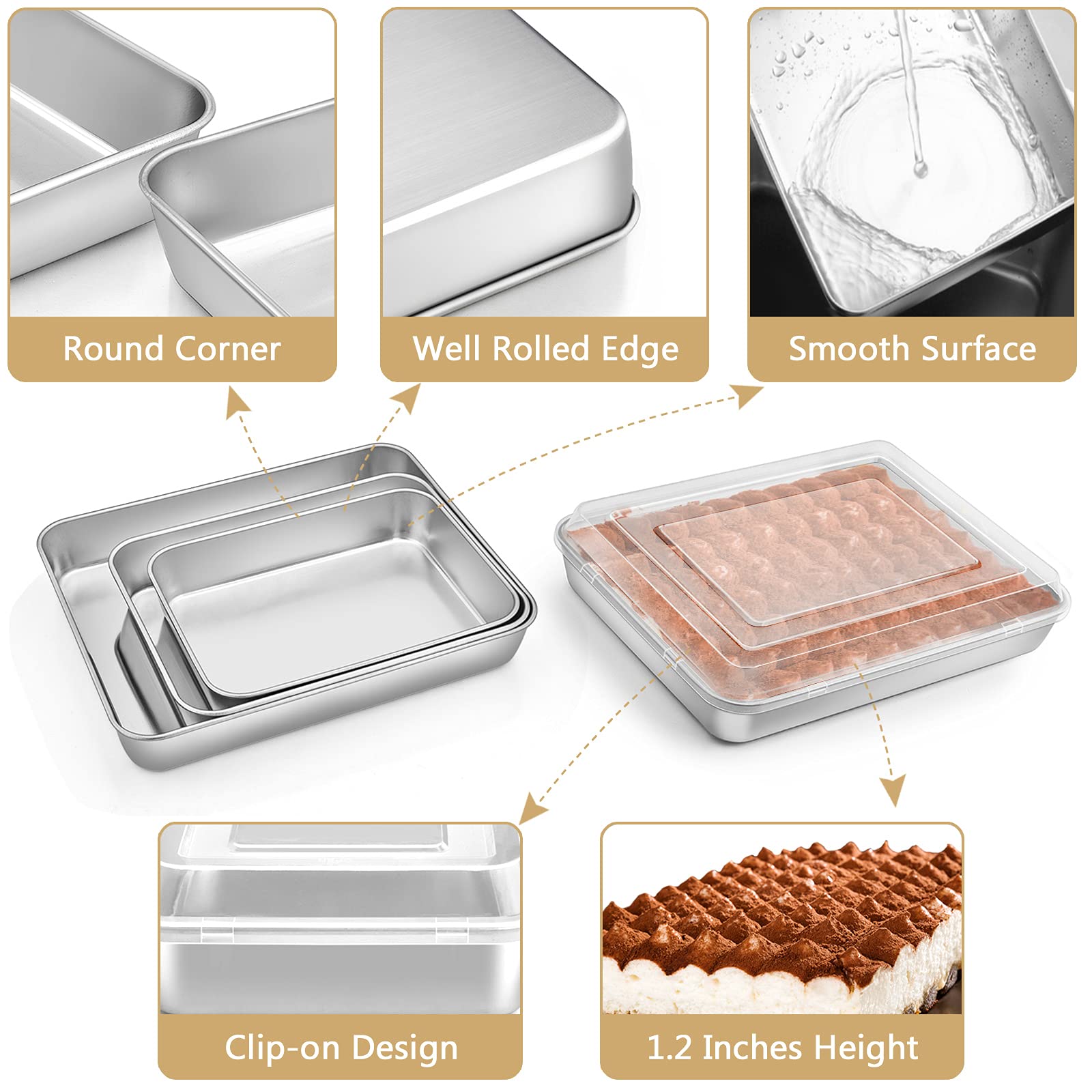 E-far baking pan with lid, 9-4 inch, versatile for cookies, brownies, or small casseroles.