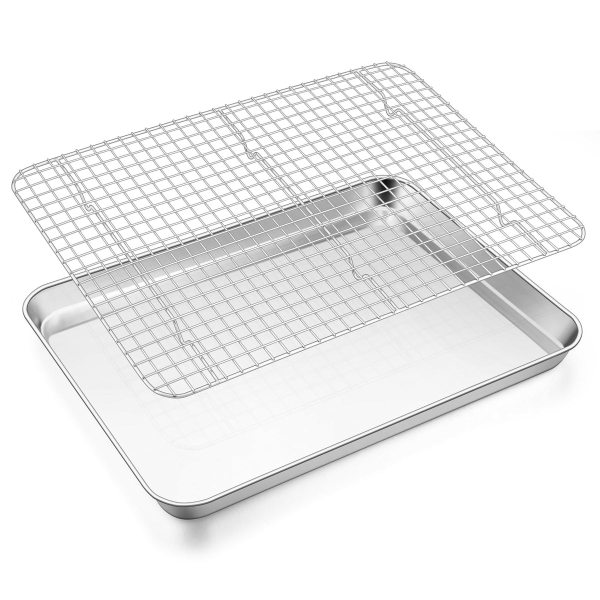 E-far baking sheet with rack assembly for even roasting and easy cooling.