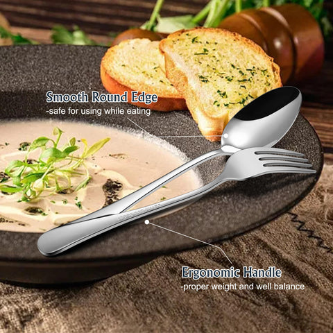 E-far dining spoon in stainless steel for smooth meals.