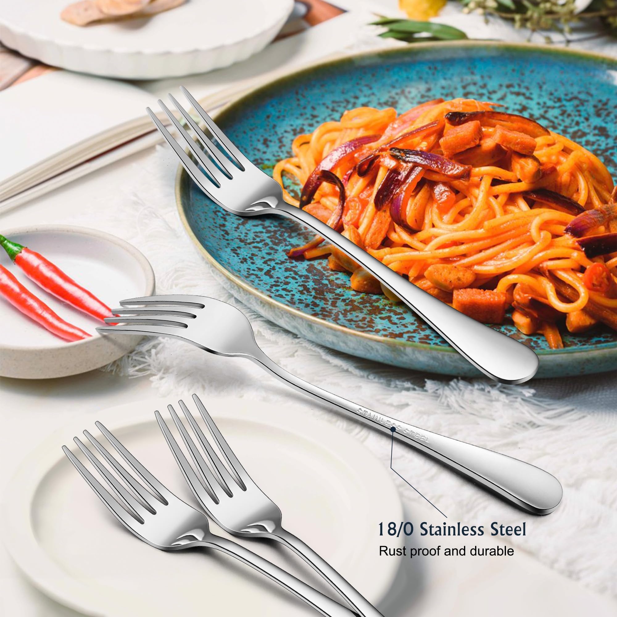E-far dishwasher-safe flatware supports easy cleaning.