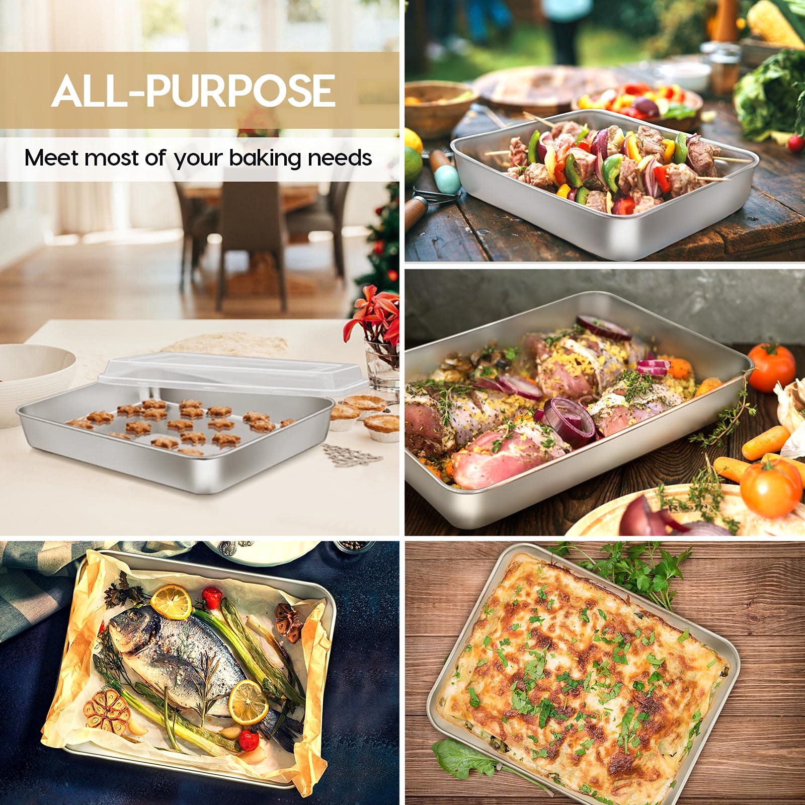 E-far dishwasher-safe pan delivers easy cleanup and even heat distribution.