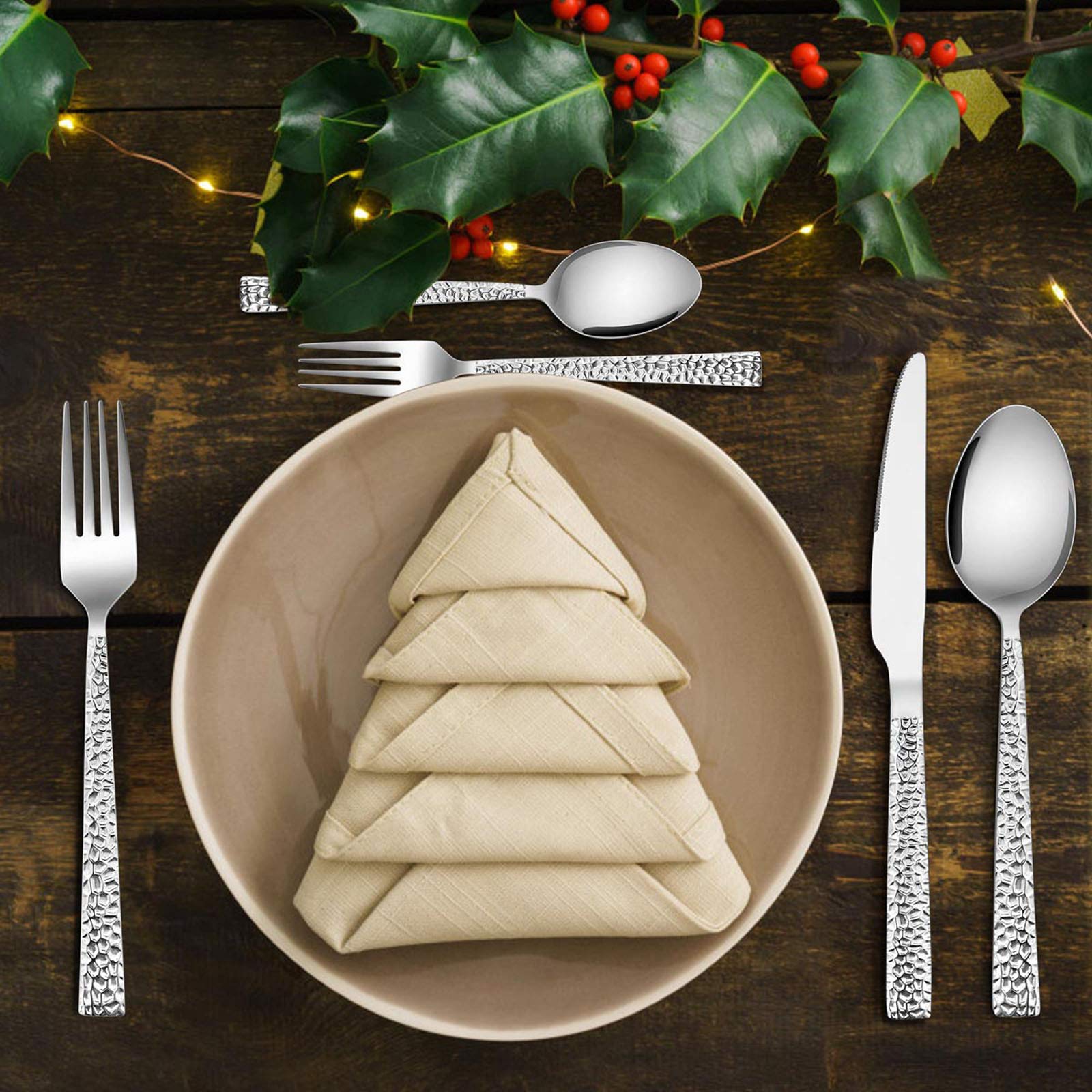 E-far dishwasher-safe silverware simplifies cleaning after meals.