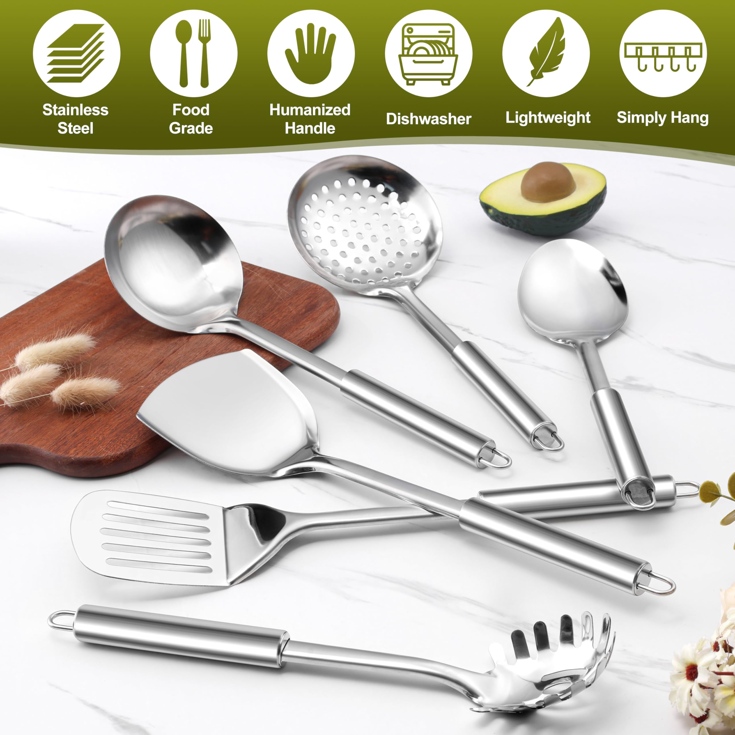 E-far dishwasher-safe utensils simplify cleaning after meals.