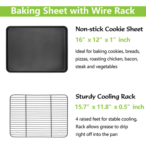 E-far even-heat distribution core ensures uniform browning across the pan.