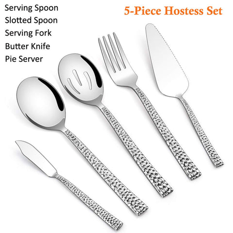 E-far hammered serving utensils serving spoon for versatile servings