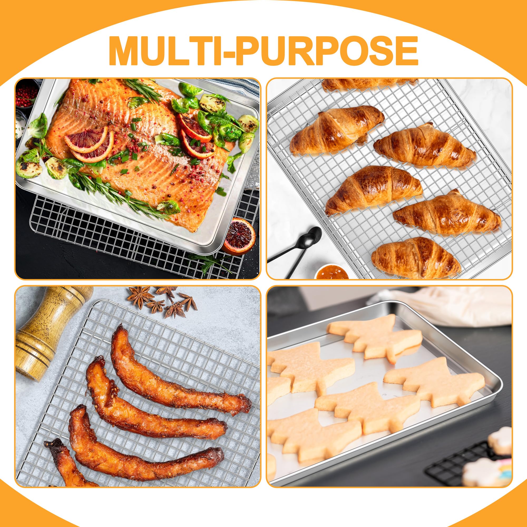 E-far large oven tray fits regular and toaster ovens for meals.