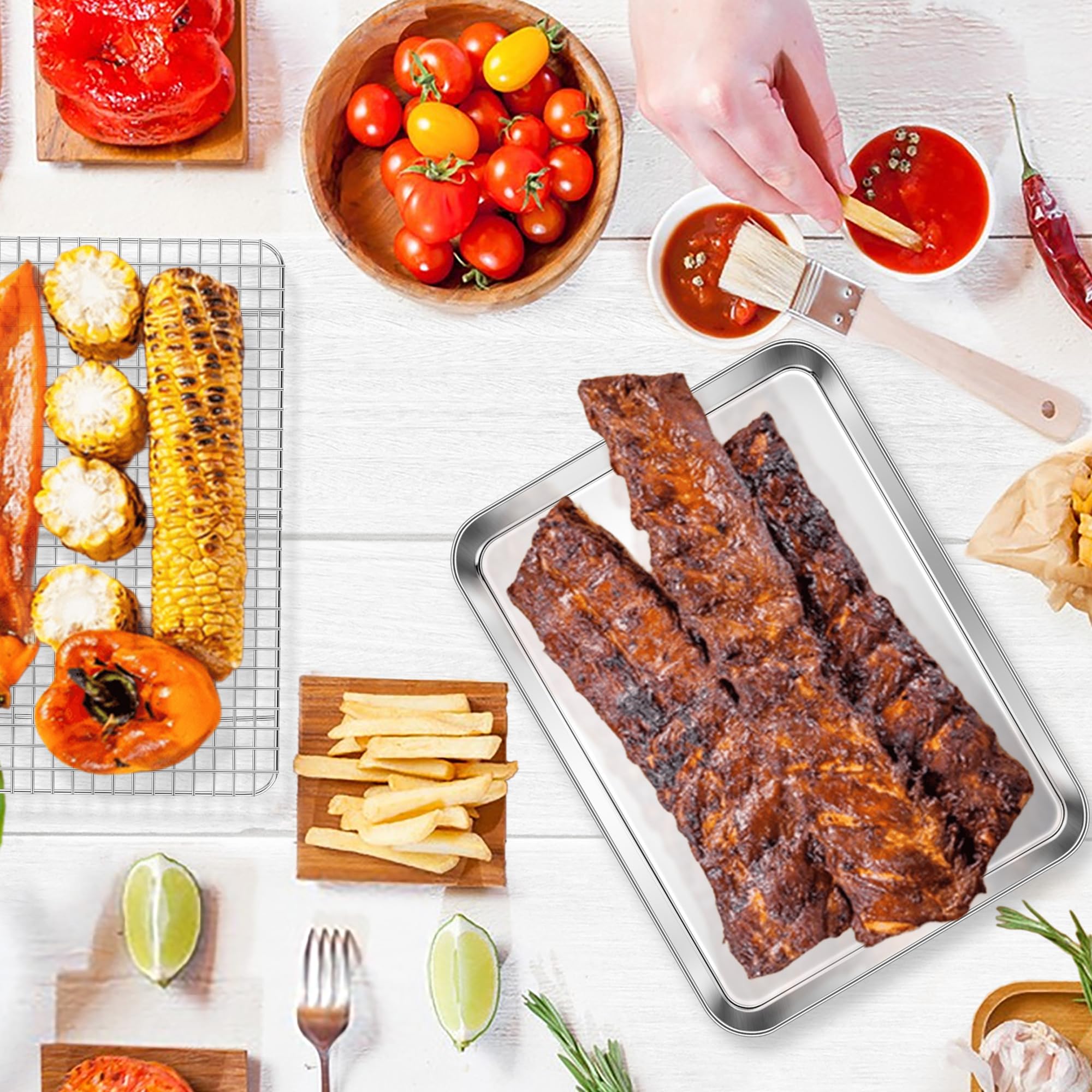 E-far versatile baking set ideal for baking, roasting, and cooling.