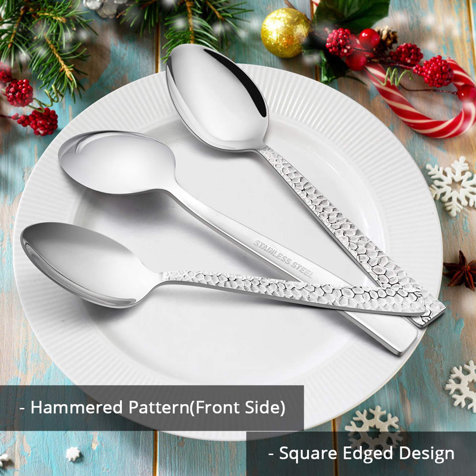 E-far nickel-free dinner spoons suitable for everyday use.