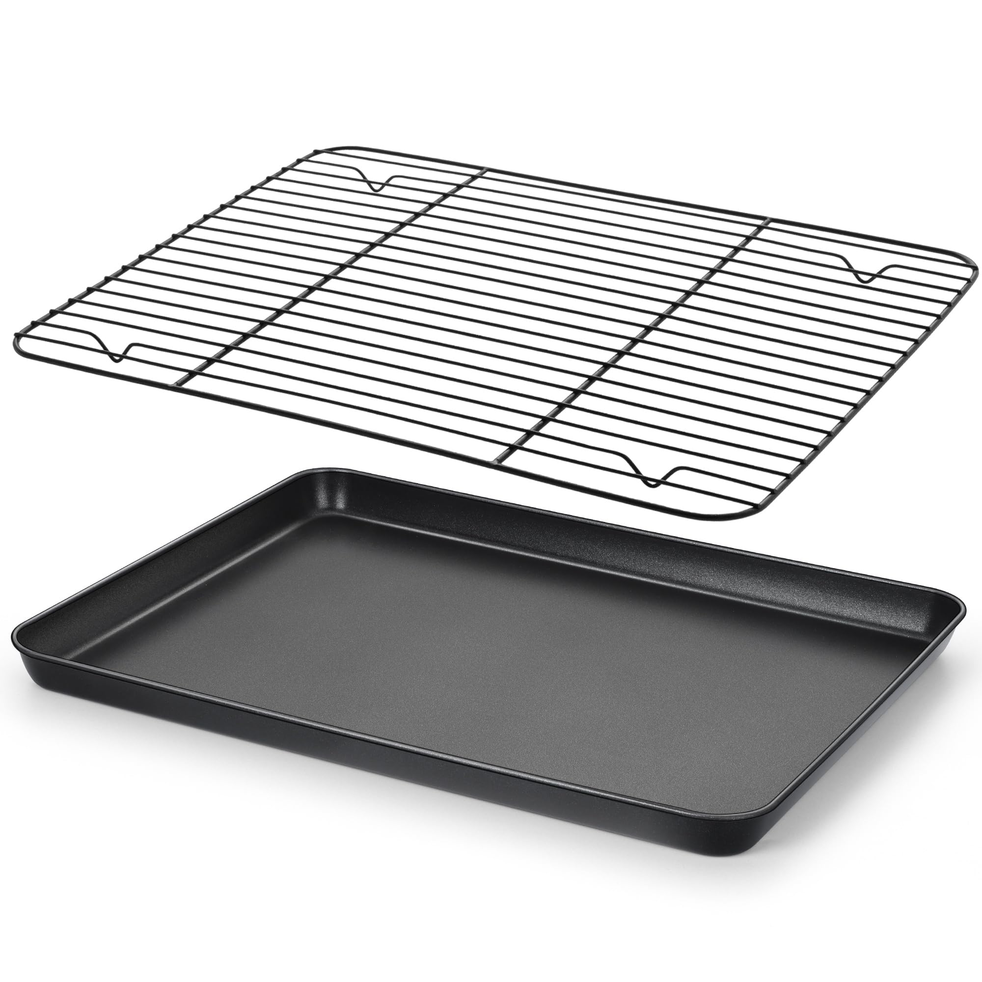E-far nonstick baking sheet with rack for effortless release and cleanup.
