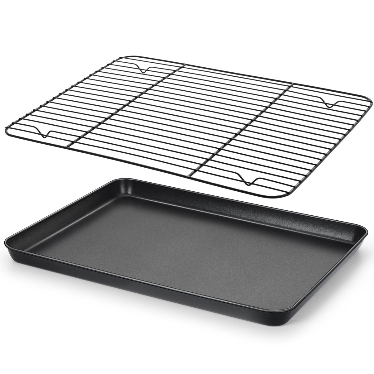 Baking Rack Notes E-far Nonstick Baking Sheet with Rack Set - 16 x 12 in, Commercial Gra ...