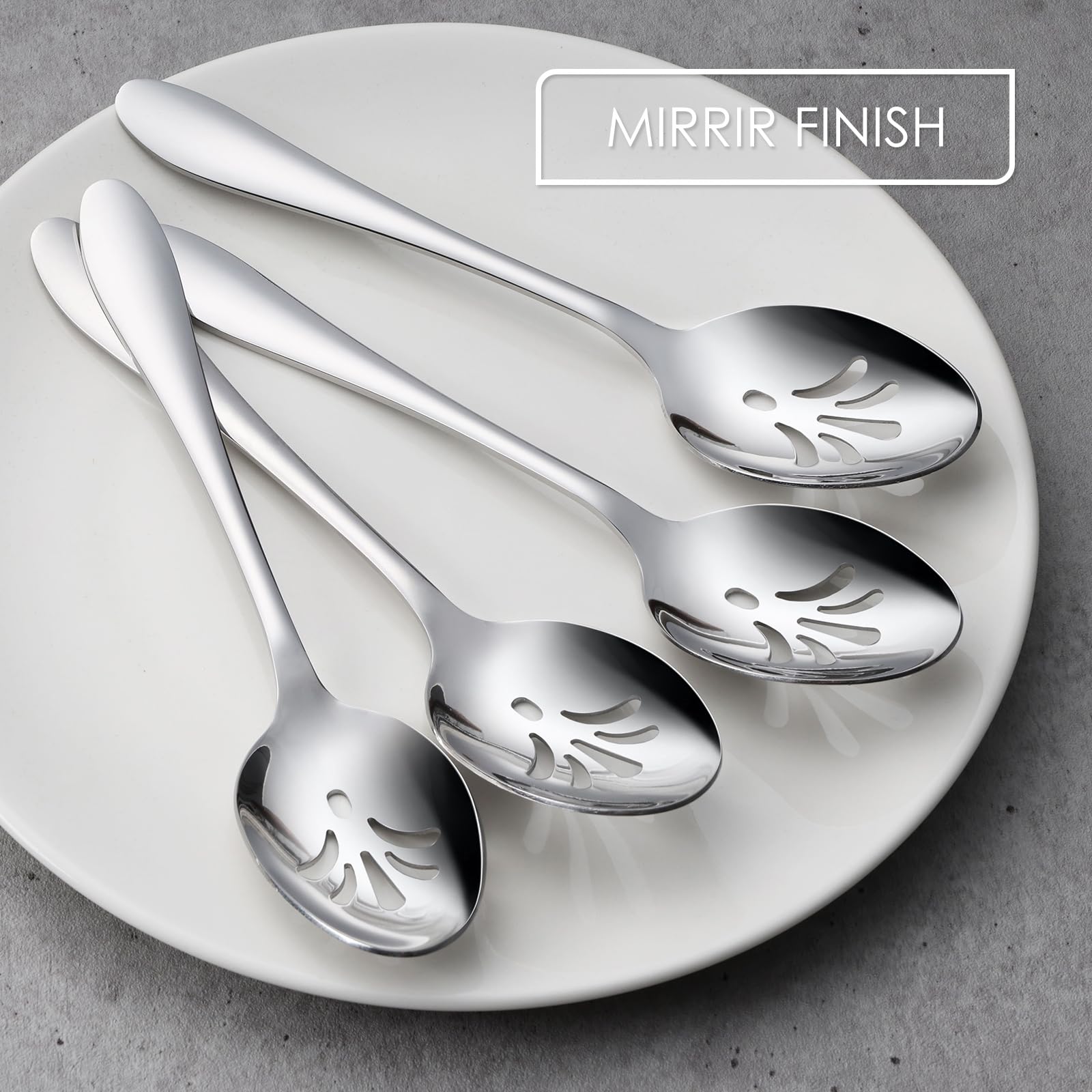 E-far polished finish spoons add elegance to table presentation