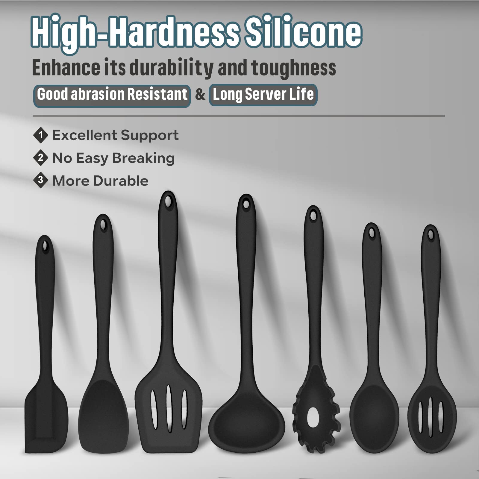 E-far silicone ladle for easy serving without scratching nonstick cookware.