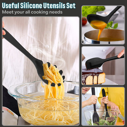 E-far silicone pasta server efficiently portions pasta without clumping.