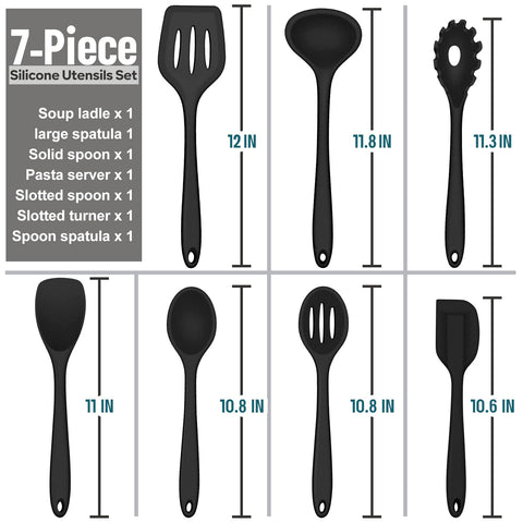E-far silicone solid spoon durable scoop for sauces and soups.