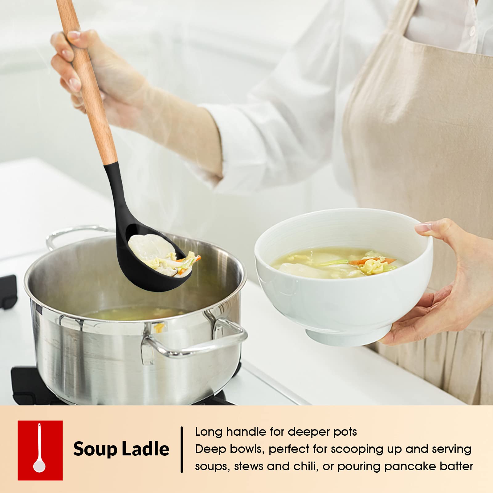 E-far slotted turner prevents scratching delicate non-stick pans.