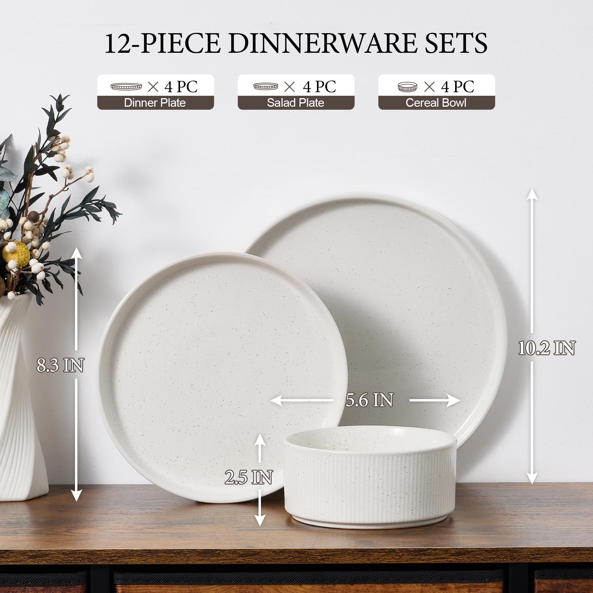 E-far speckled glaze dishware showcases chip-resistant durability.
