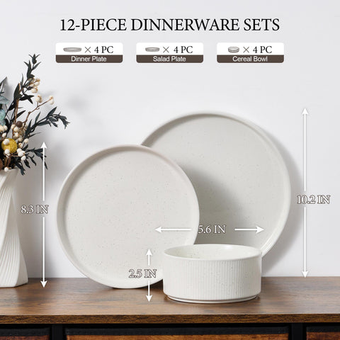 E-far speckled glaze dishware showcases chip-resistant durability.