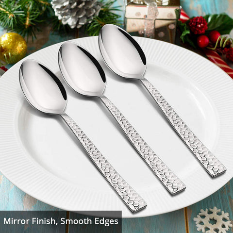 E-far square-edge spoons with elegant design for modern tableware.