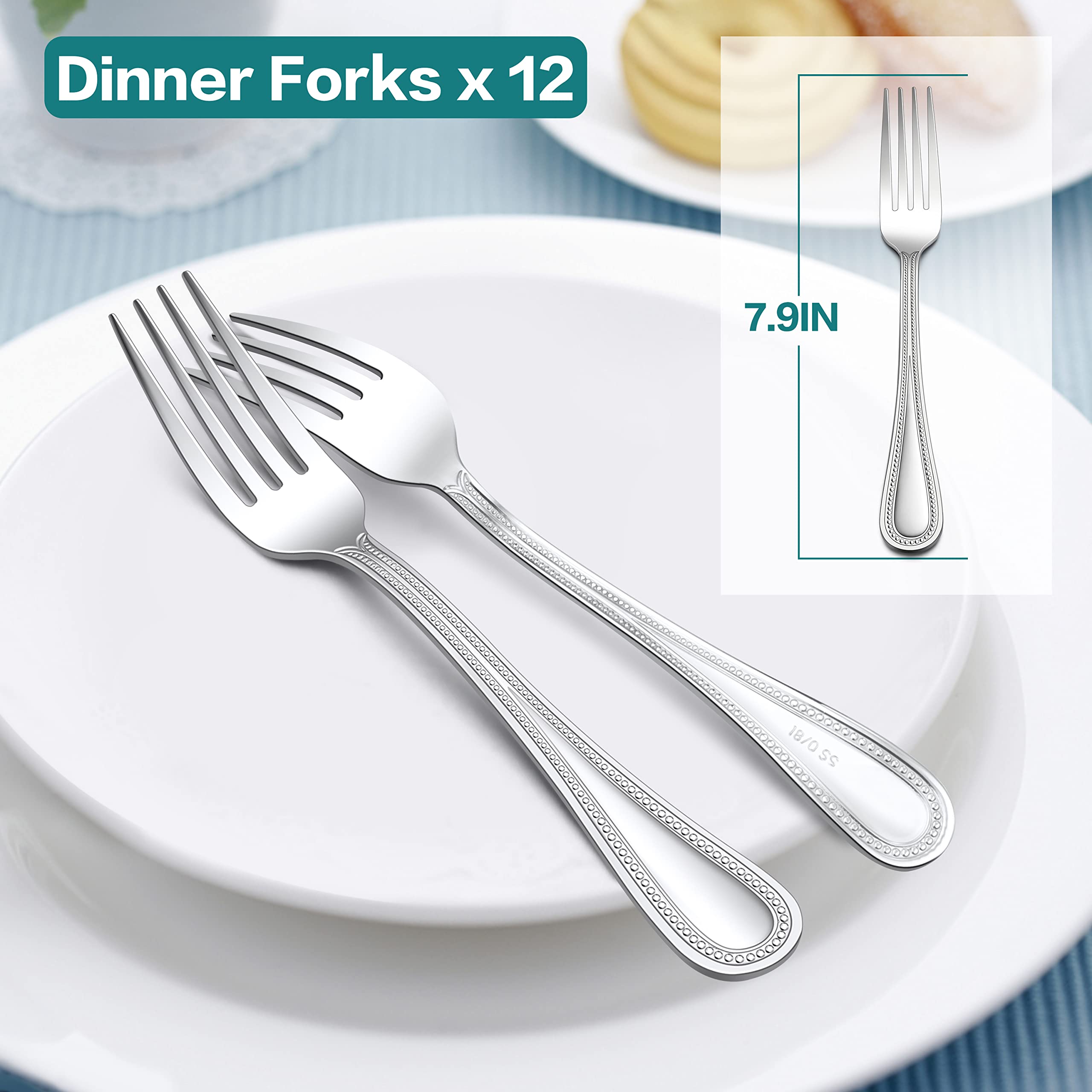 E-far 18/0 stainless steel forks with mirror finish for easy cleaning