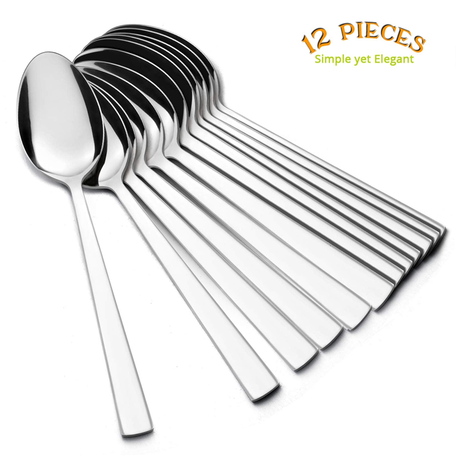 E-far teaspoons with dishwasher-safe finish, sturdy everyday utensils for home use.