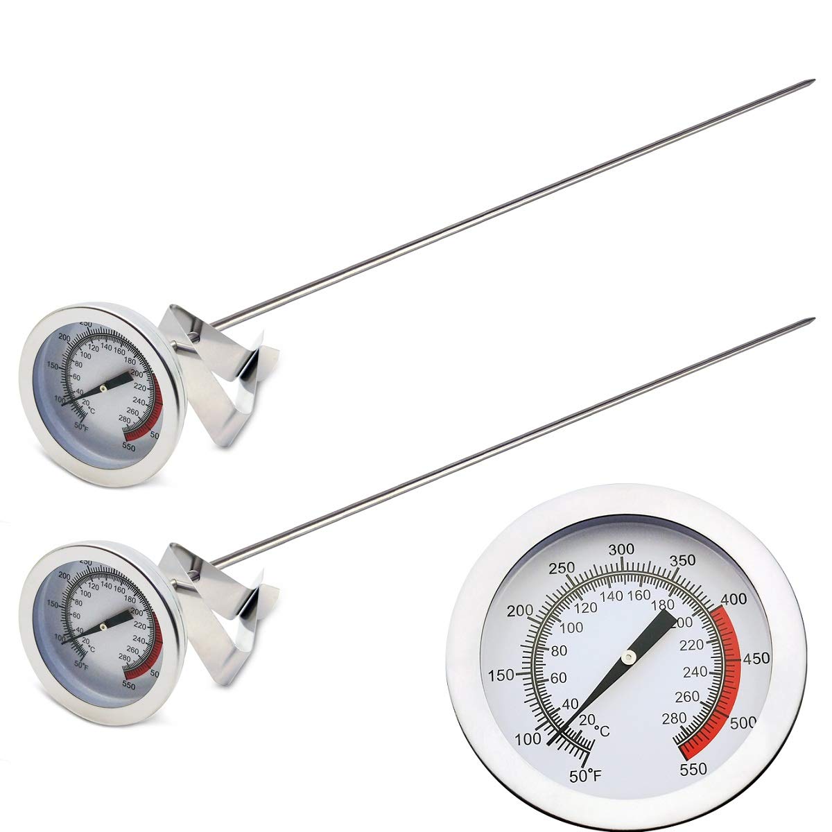 Efeng turkey fryer thermometer with clip shows oil temperature for safe frying