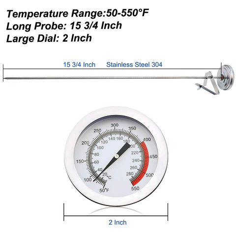 Efeng candy thermometer with 2-inch dial provides precise confectionery tempering