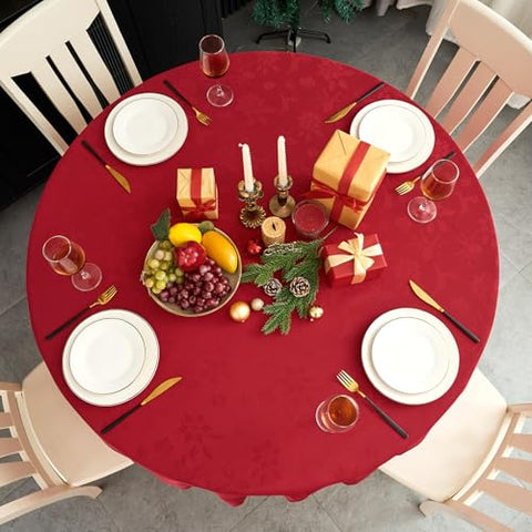Draped on a table for a warm holiday dining setting.
