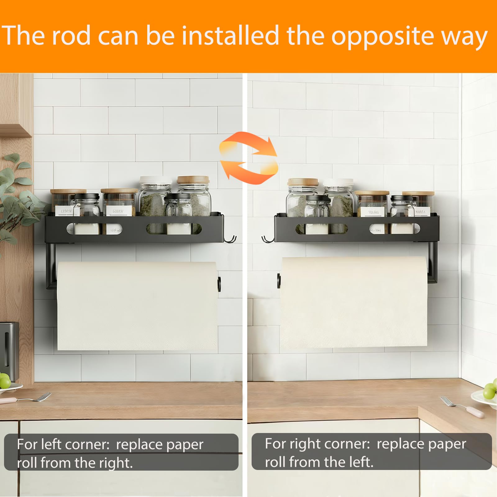 EffiJoy spice rack with two hooks adds extra organization.