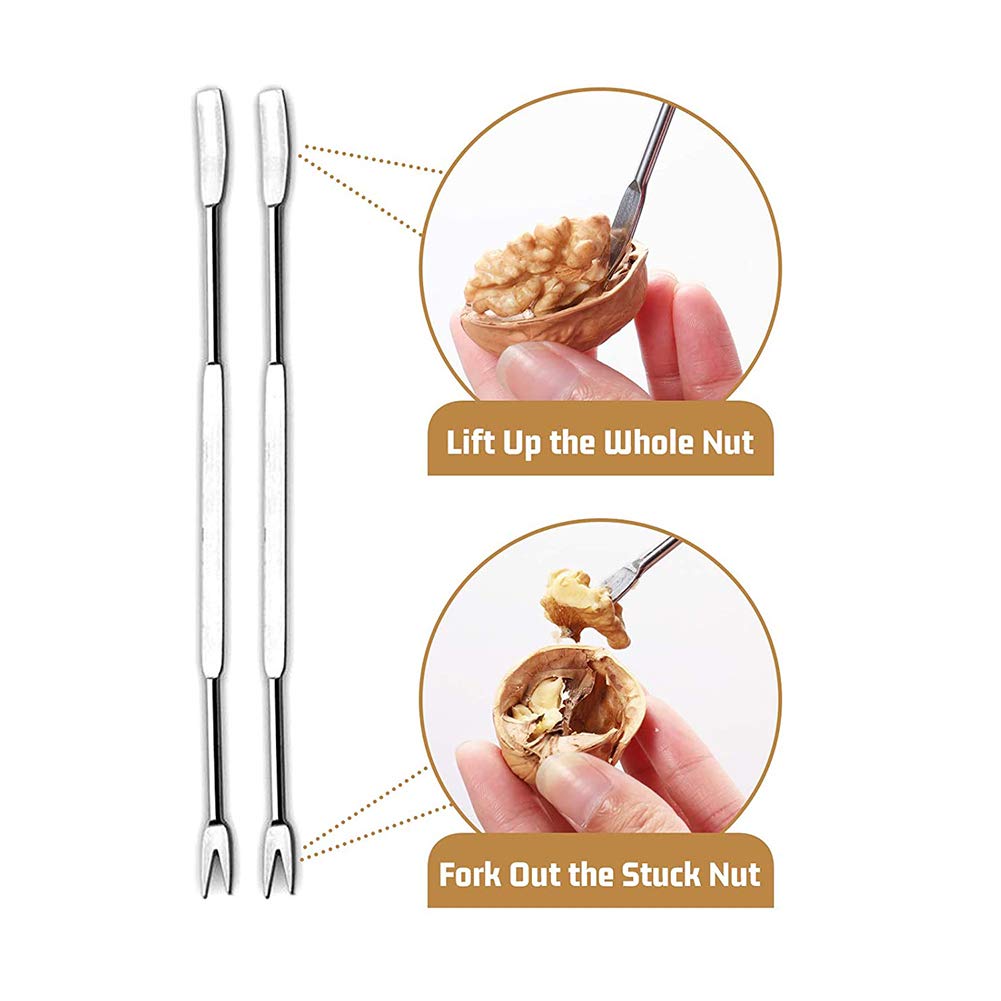 EGETOTA Nutcracker cracking walnuts securely with grooved jaws