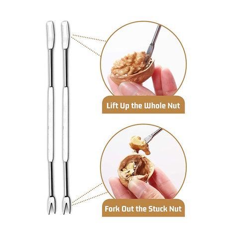 EGETOTA Nutcracker cracking walnuts securely with grooved jaws