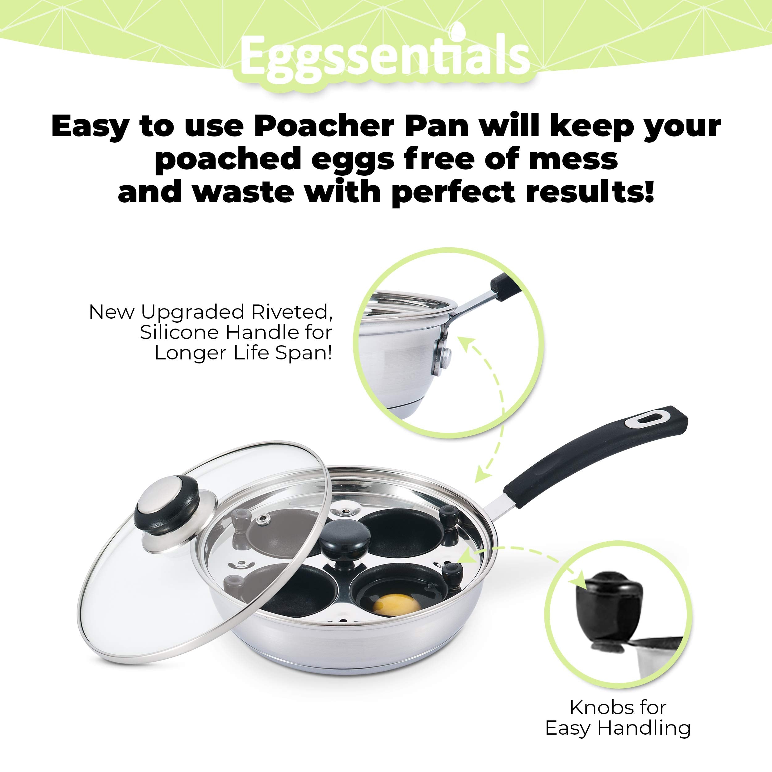 Eggssentials extra poaching cups provide 4 servings at once.