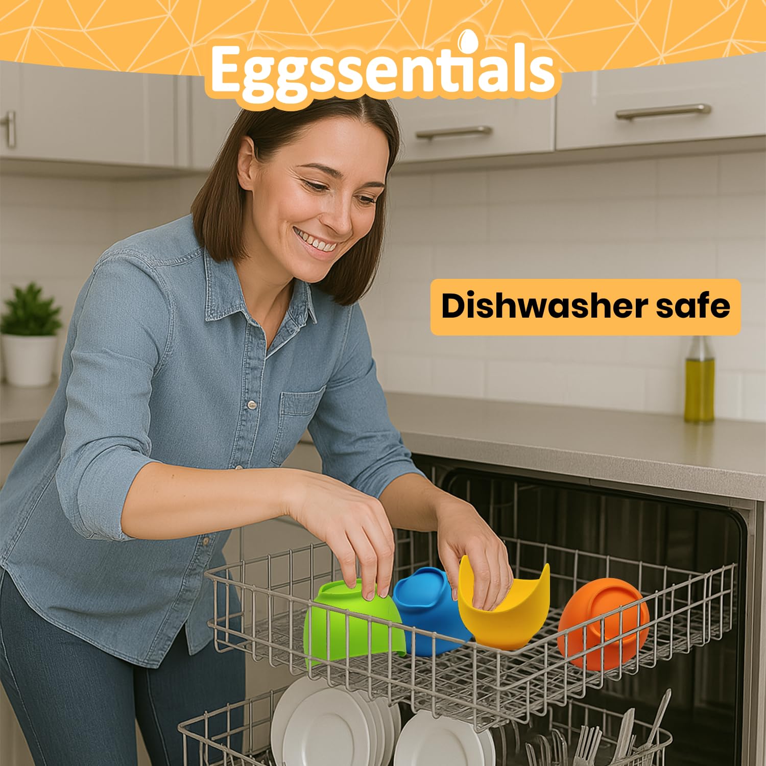 Eggssentials dishwasher-safe cups after cooking for easy cleanup.