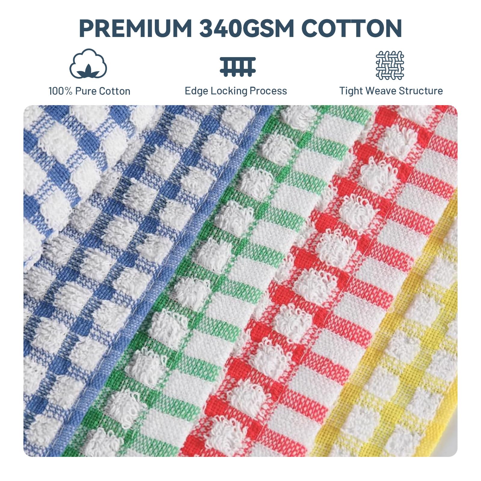Egles absorbent dishcloths ideal for drying dishes and wiping counters without lint.