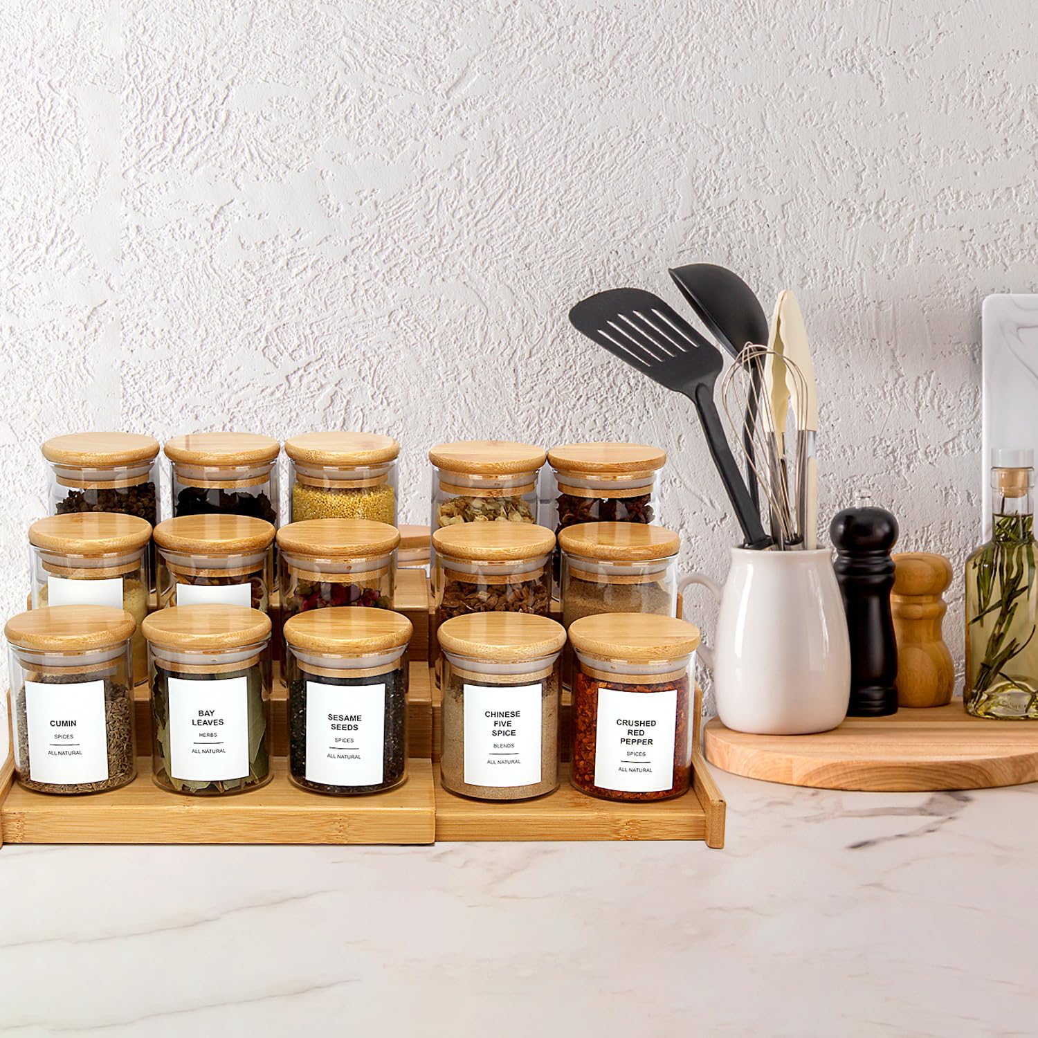 EgticHome stackable lid design saves space in pantry.