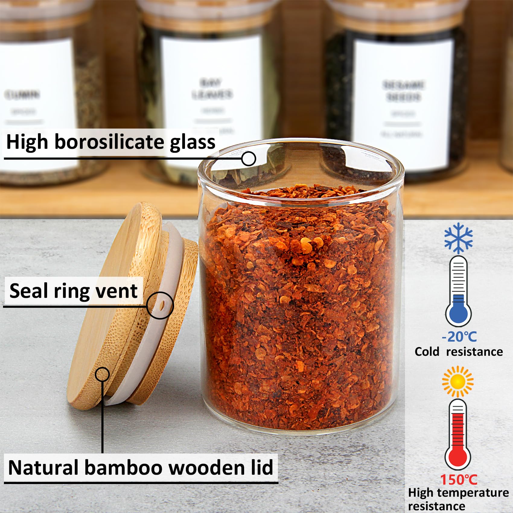 EgticHome two-label styles support flexible spice and coffee station labeling.