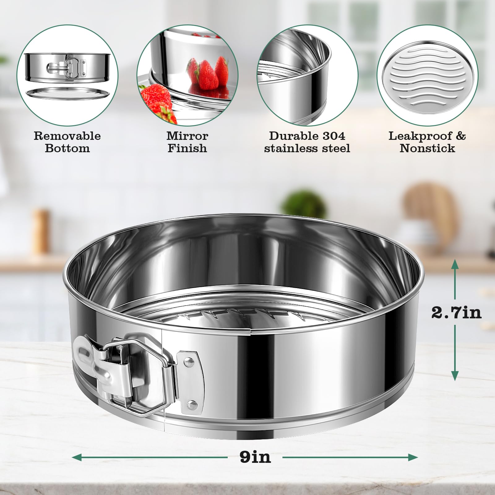 E-Gtong versatile 9-inch pan suits cheesecakes quiches and tarts
