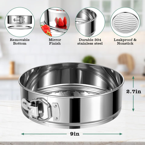 E-Gtong versatile 9-inch pan suits cheesecakes quiches and tarts