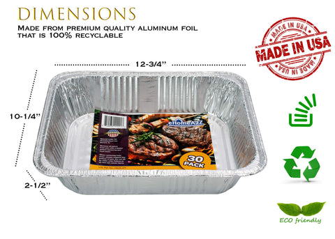 EHOMEA2Z Aluminum Pans stacked demonstrate bulk efficiency for catering needs.