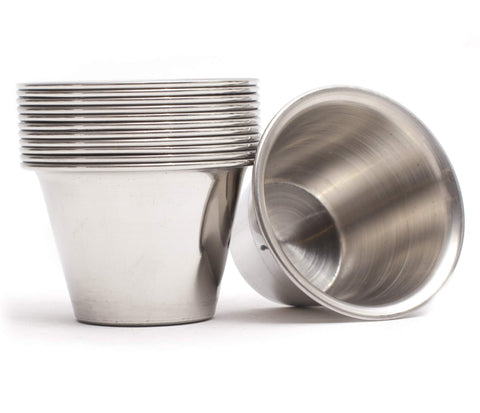 EHOMEA2Z 3oz ramekins side-angle view for easy sauce portioning